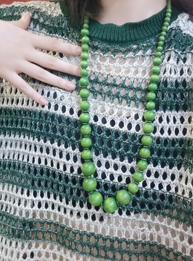 绿色木头民族古着复古精美ins