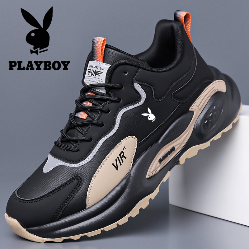 花花公子皮面运动鞋软底休闲鞋