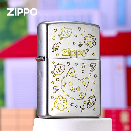 zippo打火机正品 甜心小猫官方防风煤油打火机送男生生日七夕礼物