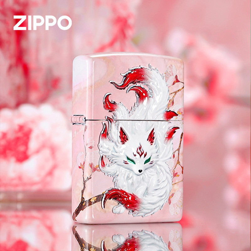 zippo打火机 九尾狐桃狐绯梦贴章煤油火机圣诞新年礼物送男友生日