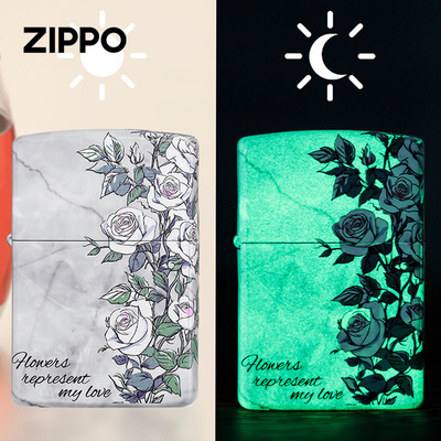 zippo打火机 爱在心花官方正品防风煤油打火机彩印送男友七夕礼物