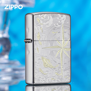 zippo打火机 煤油防风磨砂雕刻圣诞新年礼物送男生 热恋浪潮指南