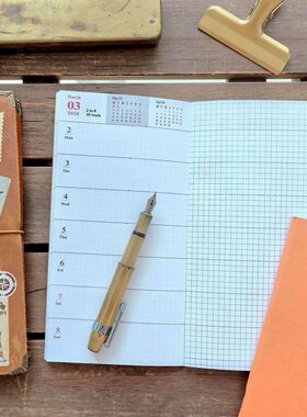 2026彩色周记本TN手账旅行笔记本内页替芯全年日程一年一计划本