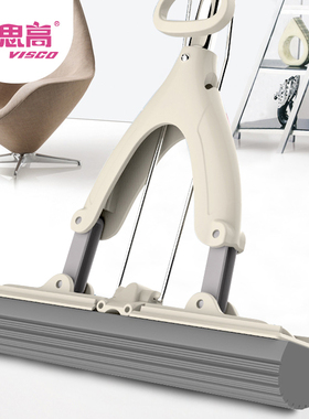 家用吸水胶棉拖把对折式挤水海绵拖把免手洗懒人地拖一拖净伸缩杆