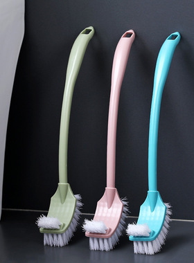 2把便宜马桶刷长柄双面无死角软毛卫生间清洁刷弯曲厕所缝隙刷子