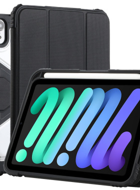 适用于苹果平板电脑ipad mini6/7翻盖支架保护套pro11/12.9/13气囊防摔保护壳AirM3/M4笔槽磁吸休眠加厚皮套