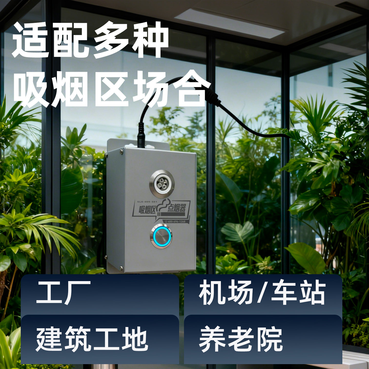 电点烟器吸烟区壁挂工厂养老院安全无明火吸烟室固定式电子点烟器