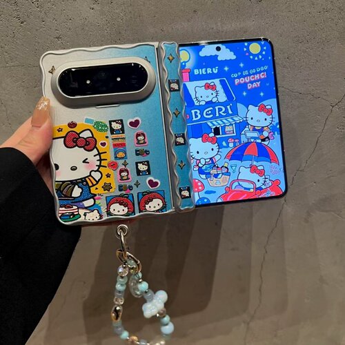 可爱猫咪涂鸦折叠屏防摔手机壳