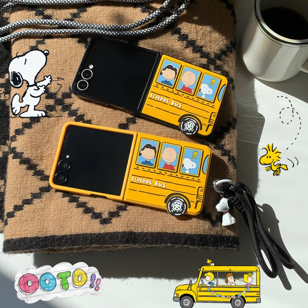 创意个性可爱史努比巴士适用三星GalaxyZFlip7/6/5手机壳折叠屏w24flip保护套zflip7fe全包防摔壳zflip5/挂绳