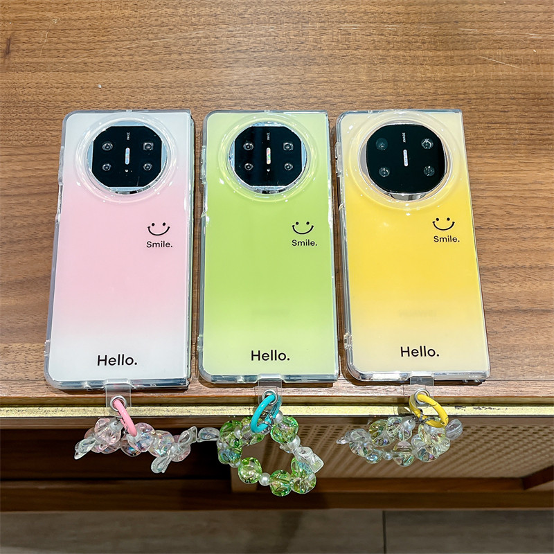 艺术线条笑脸适用华为matex6折叠屏手机壳保护套matex3新款典藏版x5翻盖全包MateX5外壳in渐变链条超薄女款5g