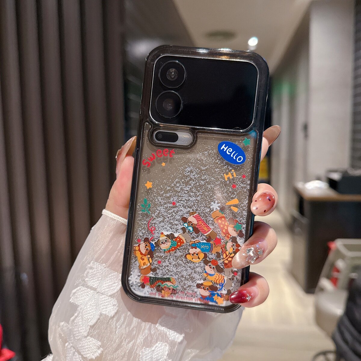 流沙壳可爱雪花腊肠狗适用小米17promax手机壳保护套17PRO全包防摔xiaomi17卡通苹果16pro创意iPhone15ProMax