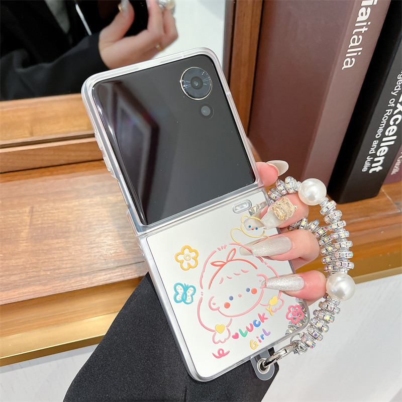 ins韩系少女线条镜面适用于荣耀MagicVFlip手机壳全包新款magic折叠屏vflip限量版翻盖防摔壳保护套文艺简约