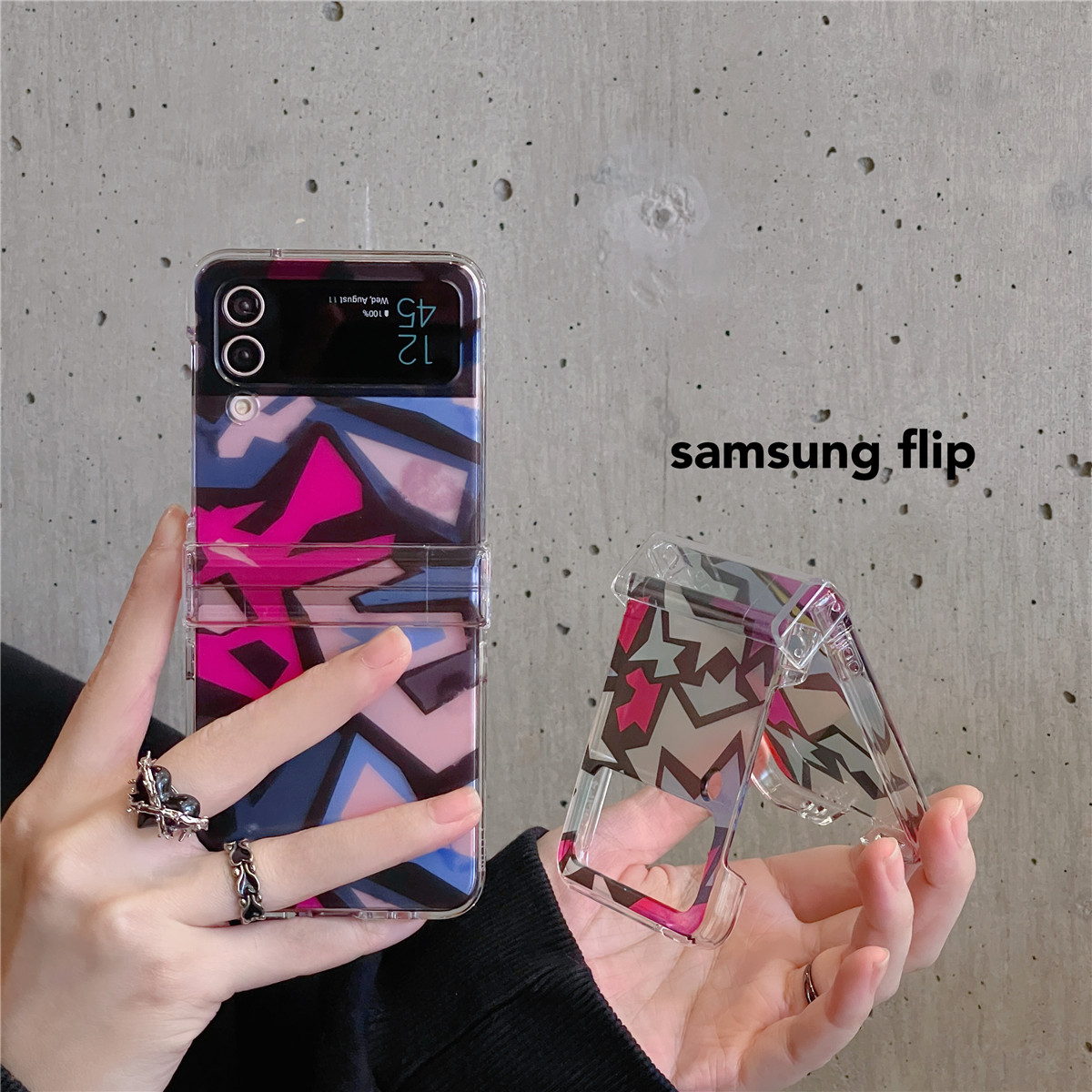 三星zflip3pc复古全包防摔
