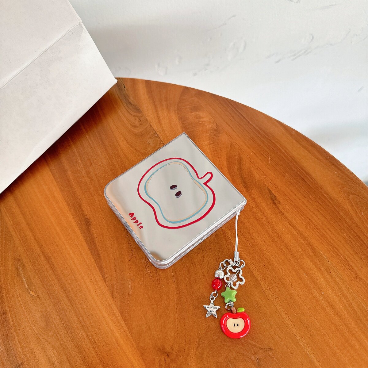 镜面线条红苹果适用oppofindn3flip手机壳全包oppo折叠屏网红壳N2Flip翻盖防摔保护套小米mixflip荣耀vflip女