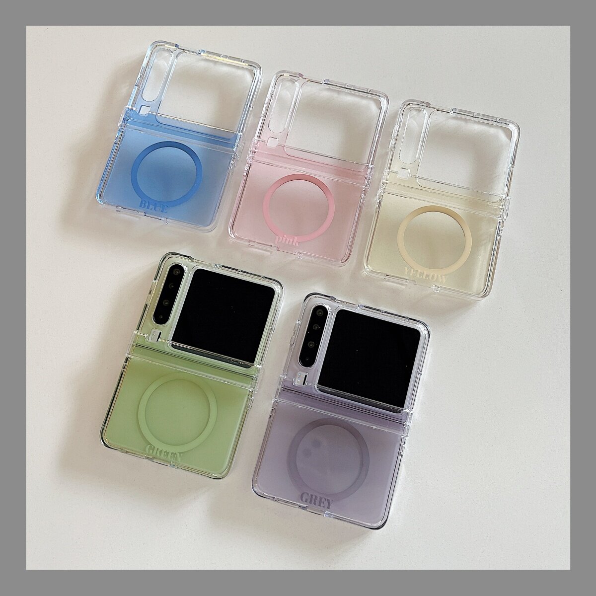 ins渐变半透明纯色适用华为Pura X手机壳磁吸Pocket2折叠屏荣耀vflip2保护套三星Zflip7护轴全包小米MIXFlip2