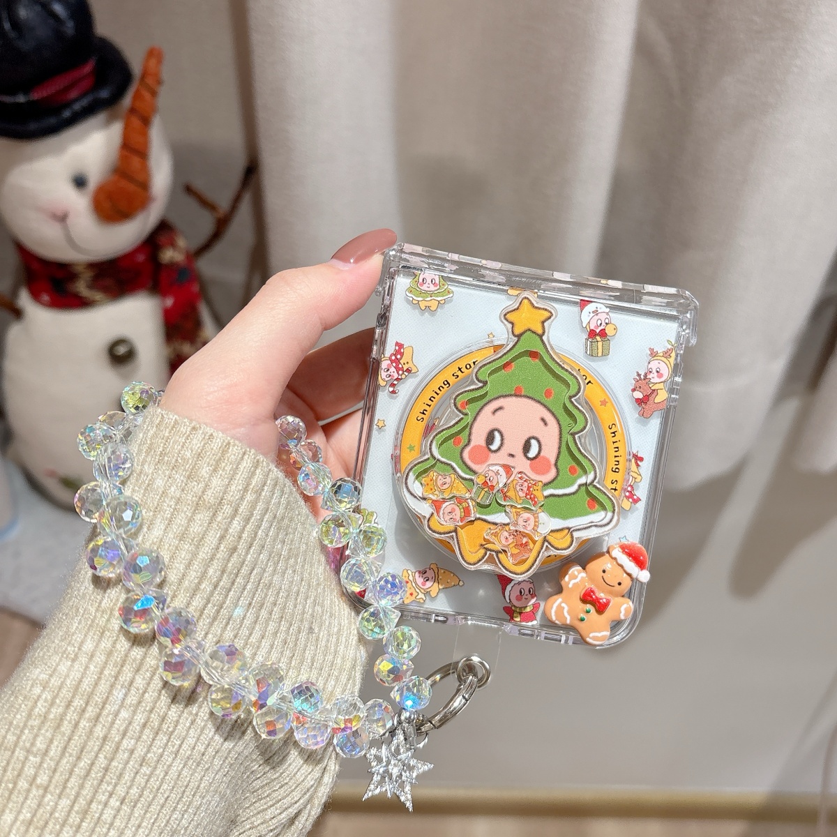 可爱趣味圣诞树星星人手机壳