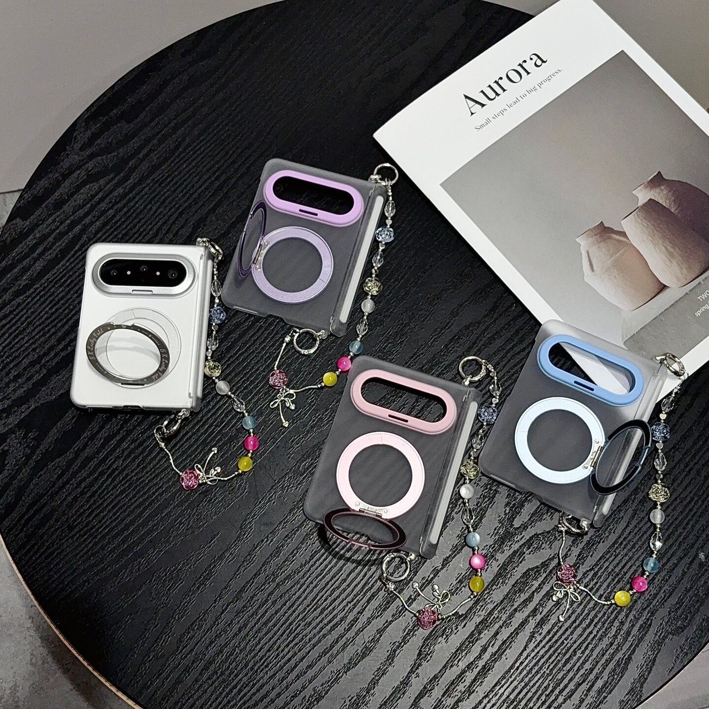 极简仙女撞色翻盖防摔手机壳
