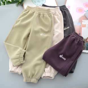 休闲棉质长裤 儿童秋款 恐龙刺绣运动裤 男童女童收腿裤 子 运动裤