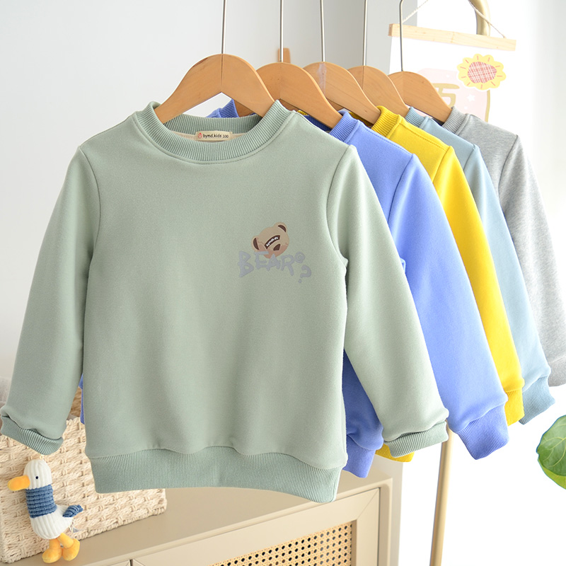 儿童双层布纯棉保暖卫衣秋冬纯棉