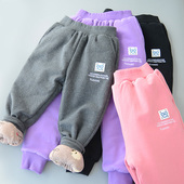 夹棉裤 子 新款 儿童冬季 男女童弹力加绒加棉加厚运动棉裤 一条过冬