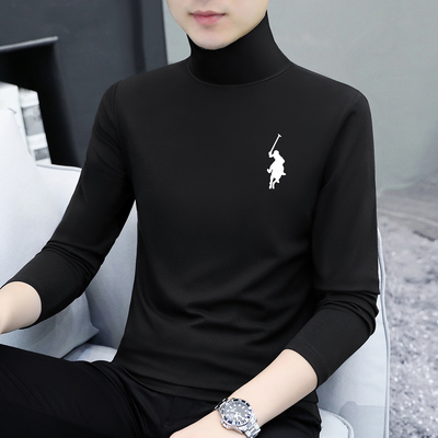 秋冬爆款纯棉高领打底衫男纯棉