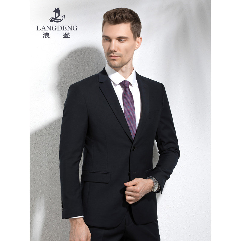浪登2025春季西服套装两件套开叉结婚礼服多款商务正装黑色职业装