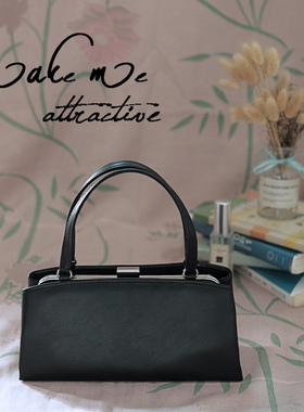 复古手提女包口金包轻奢小众高级感包包真皮波士顿包老钱风单肩包