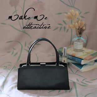 复古手提女包口金包轻奢小众高级感包包真皮波士顿包老钱风单肩包