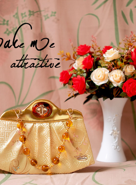 复古玳瑁手提女包新中式包旗袍包古风斜挎包文艺小众刺绣国风包包