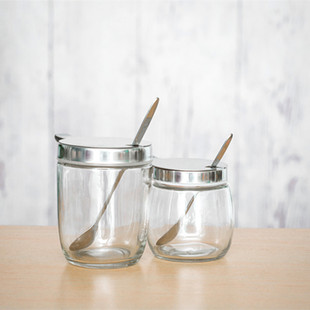 玻璃调料罐辣椒油罐商用餐厅调料瓶醋壶辣椒罐套装 家用盐罐调料盒