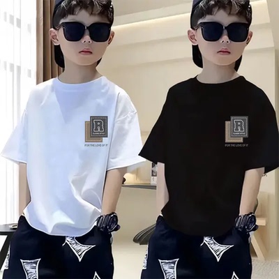 短袖t恤中大童夏季2025新款