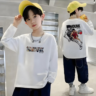 灌篮高手男童长袖T恤秋季2025新款儿童纯棉中大童男孩帅气打底衫