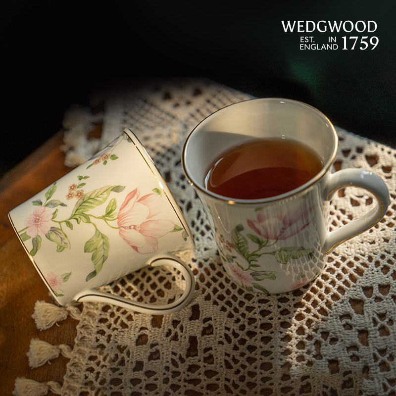 【秒杀】WEDGWOOD威基伍德甜梅骨瓷马克对杯咖啡杯杯子情侣对