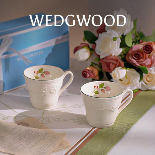 【结婚礼物】WEDGWOOD欢愉假日树莓马克杯情侣对杯水杯生日礼物盒