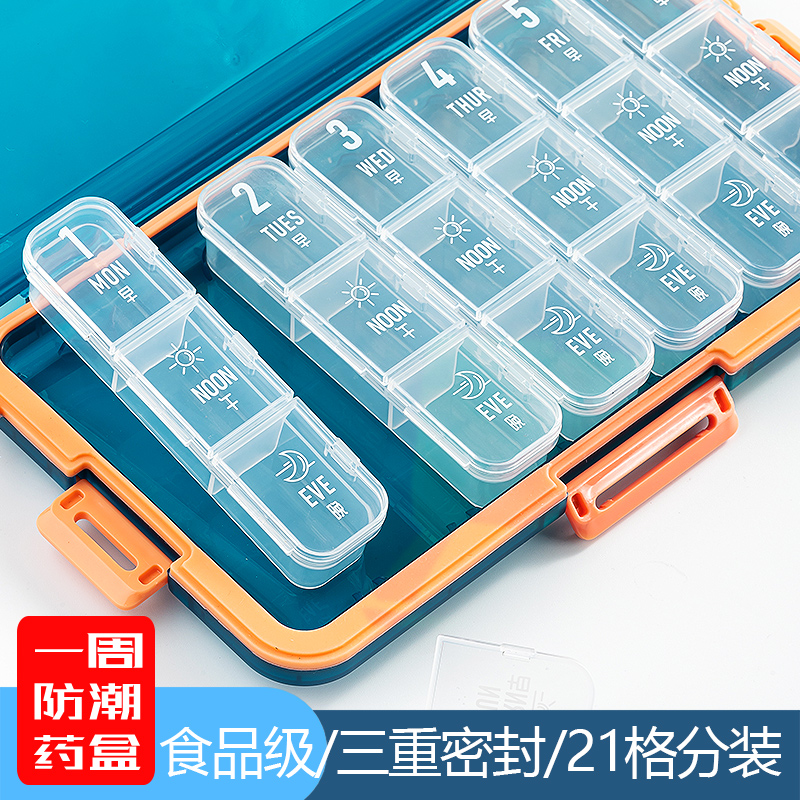 一周七天三餐便携药盒可分装