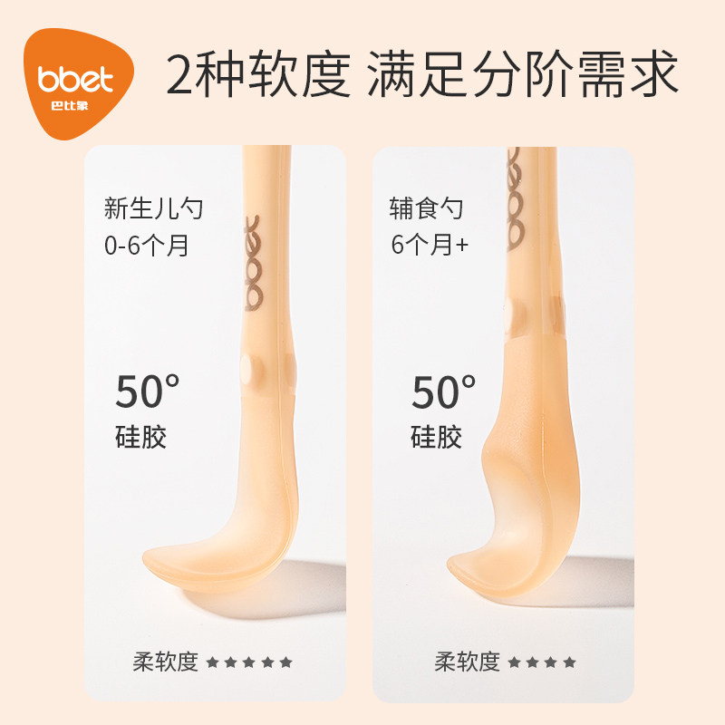 硅胶勺子新生婴儿宝宝辅食勺子喂水硅胶软勺儿童餐具喂奶辅食碗勺