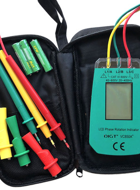 VC850A+数显相序表相位表三相交流电相序计相位检测仪相序测试仪