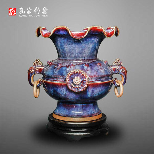 孔家钧窑太平有象摆件东盟博览会