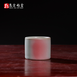 孔春生【扳指杯】大师印章款玉青釉主人杯孔家钧窑时光釉茶器