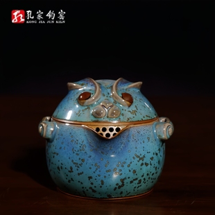 孔家钧窑[纳福兔]藏品级钧瓷孔相卿原创手抓壶高端伴手礼功夫茶壶