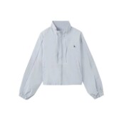 立领抽绳拉链刺绣休闲外套女防风宽松短款 小四专享 806