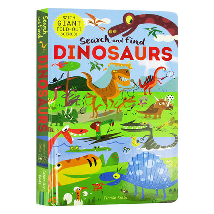 找找看 恐龙 英文原版绘本 Search and Find Dinosaurs 精装 亲子互动游戏书 英文版儿童英语启蒙读物 进口原版书籍