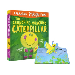 现货 吃叶子的毛毛虫3D立体书Amazing Pop-Up Fun The Crunching Munching Caterpillar英文原版绘本 精装3D立体翻翻书 儿童启蒙图