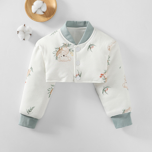 秋冬加厚披肩宝宝睡觉防寒长袖 立领纯棉护肩儿童保暖防冻加棉睡衣