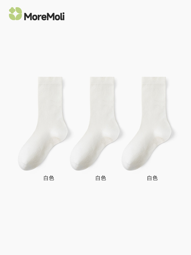灰色袜子女款夏薄款中筒袜白色配洞洞鞋夏天纯棉月子袜无骨堆堆袜