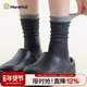 灰色袜子女纯棉配厨师鞋 春秋款 美拉德中筒袜秋冬无骨袜堆堆袜女士