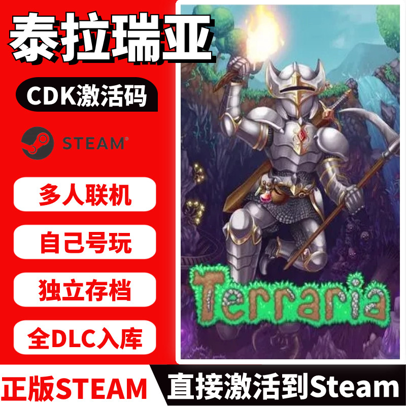 泰拉瑞亚steam Terraria激活码 cdk正版PC中文联机游戏 全物品CDK使用感如何?