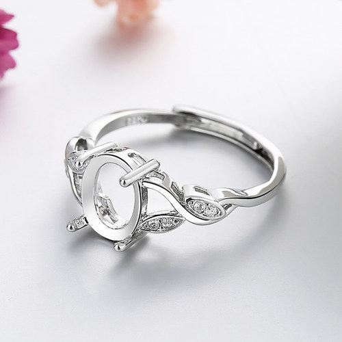 s925开口戒指空托女款宝石diy