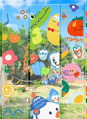 幼儿园透明膜DIY手绘画环境创意
