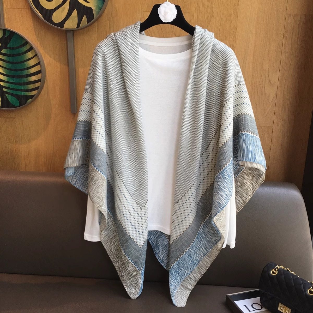 复古文艺格百搭旅游拍照防晒遮阳亚麻披肩两用大方巾丝巾棉麻围巾